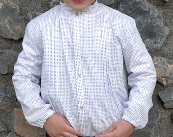 Boy shirt PDF Pattern mod Gabriel SHORT - LONG sleeves, mao collar shirt, tucked shirt 6 9 12 18 months - 2 3 4 5 6 7 yrs , Instant Download