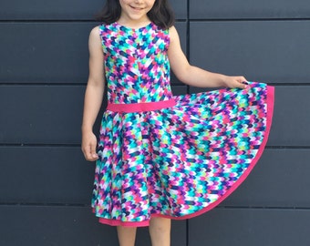 Full circle skirt dress Pattern PDF Girl Sizes 2 - 8 years  Twirl skirt dress Toddler dress sewing pattern in pdf, Instant DOWNLOAD 'RACHEL'