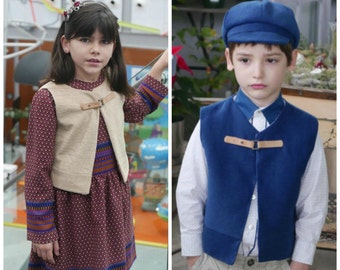 Chaleco unisex niño y niña mod. Shepherd en tallas de recién nacido a 10 años , Patrón PDF descarga inmediata , chaleco pastorcillo sencillo