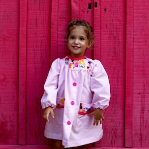 Vintage School smock | Apron for Baby Toddler | Back to School | Sizes 6 months - 7 Years | PDF Sewing Pattern | Art smock |  Paint Smock