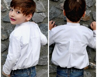Camisa para niño Gabriel PATRÓN PDF, manga Larga o Corta, cuello mao,  camisa con jaretas, 12 18 meses años