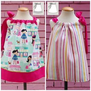 Pillowcase Dress Pattern 1 - 6 years with a bow , INSTANT DOWNLOAD : Girls Dress Pattern, Easy Sewing Patterns, Toddler Pillowcase