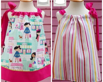 Pillowcase Dress Pattern 1 - 6 years with a bow , INSTANT DOWNLOAD : Girls Dress Pattern, Easy Sewing Patterns, Toddler Pillowcase