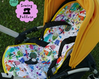 Universal seat liner for Bugaboo strollers , PDF Pattern, Bugaboo Bee , Bugaboo Cameleon, Bugaboo Donkey , Bugaboo Runner , Bugaboo Buffalo