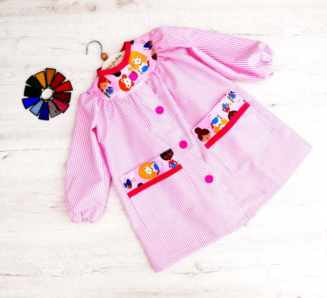 Vintage School Smock Apron for Baby Toddler Back to School Etsy