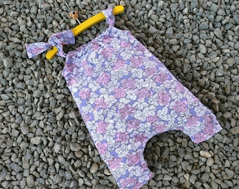 Harem romper PDF pattern for baby and girl with VIDEO TUTORIAL, sizes preemie up to 6 years, harem pants pattern, Instant Download