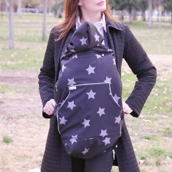 Universal Baby Carrier Cover || PDF Pattern with VIDEOTUTORIAL || includes zipper for removable hood and kangaroo pocket || INSTANT Download