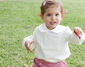 Unisex Baby blouse PDF Pattern  newborn up to 5 years, short or long sleeves,  INSTANT DOWNLOAD , peter pan collar blouse