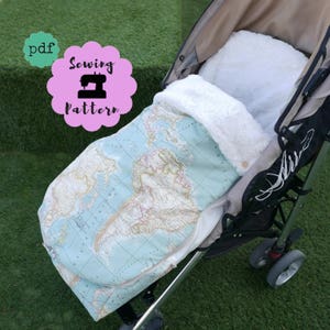 Universal footmuff PDF Sewing Pattern (includes VIDEO) and a Stroller Bag pattern included FREE , Sewing Pattern of Instant download