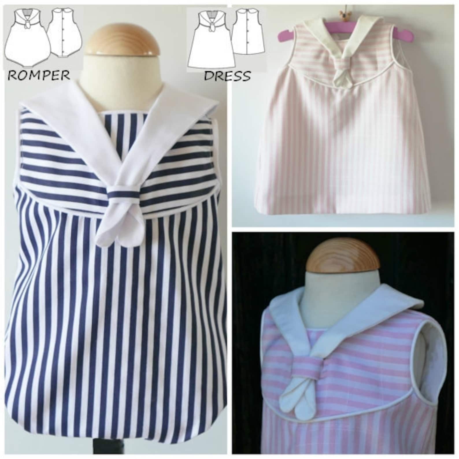 Vintage Baby Romper Pattern PDF Mod. Sailor Sizes 6 Month to 3 Etsy UK