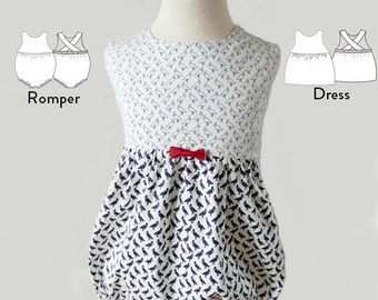 Romper Pattern for Baby Girls PDF  6m - 3 yrs with VIDEO TUTORIAL ,  Baby romper for Girls pdf Pattern, Toddler and Baby Sewing Pattern