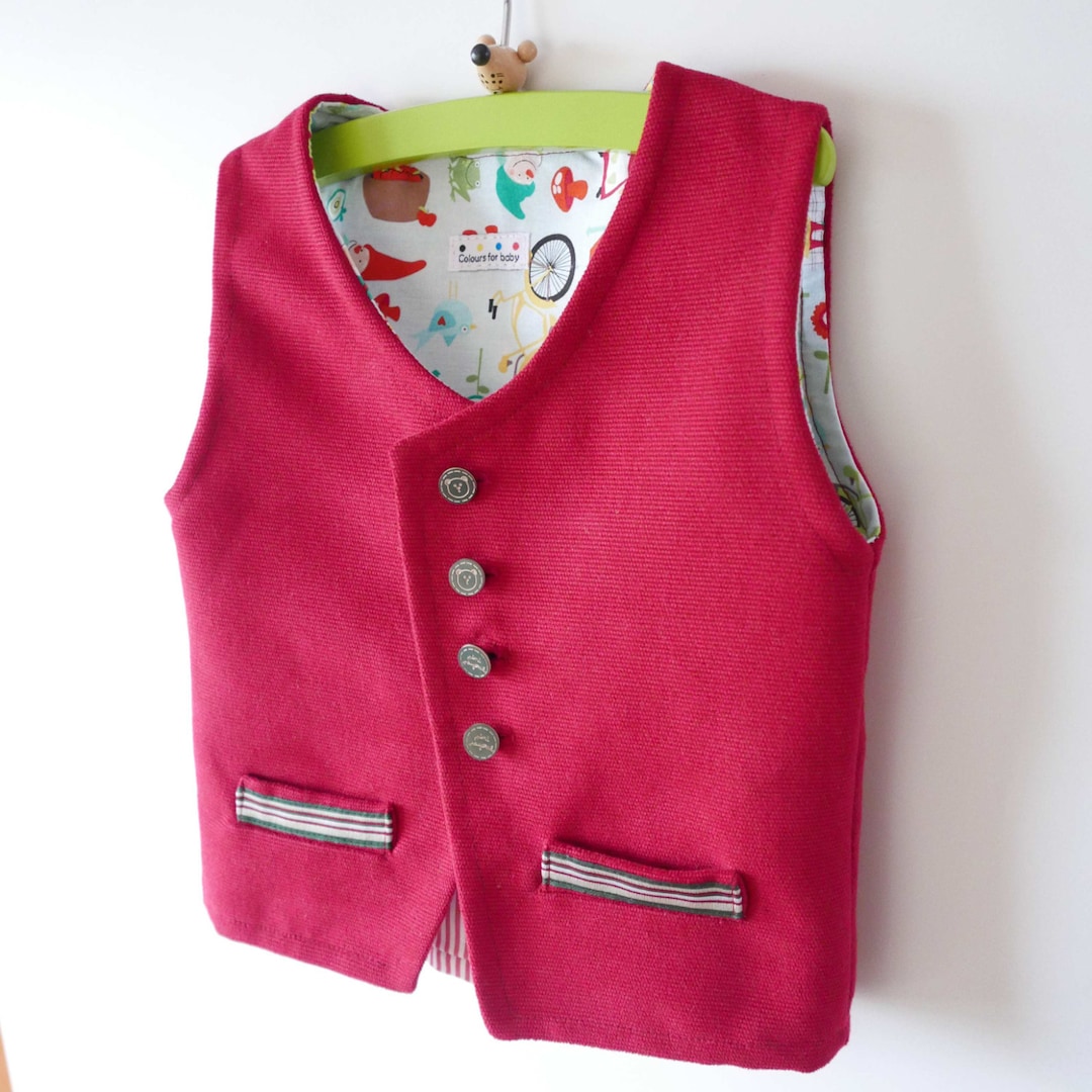 Patrones Chalequitos De Tela Patrón PDF Chaleco Con Bolsillos Niño