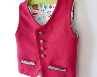 Patrón PDF Chaleco con bolsillos niño o bebé mod. Peter ,  12 m, 18 m, 2 3 4 5 6 y 7 años, patrones costura, niños, chalecos, ropa infantil