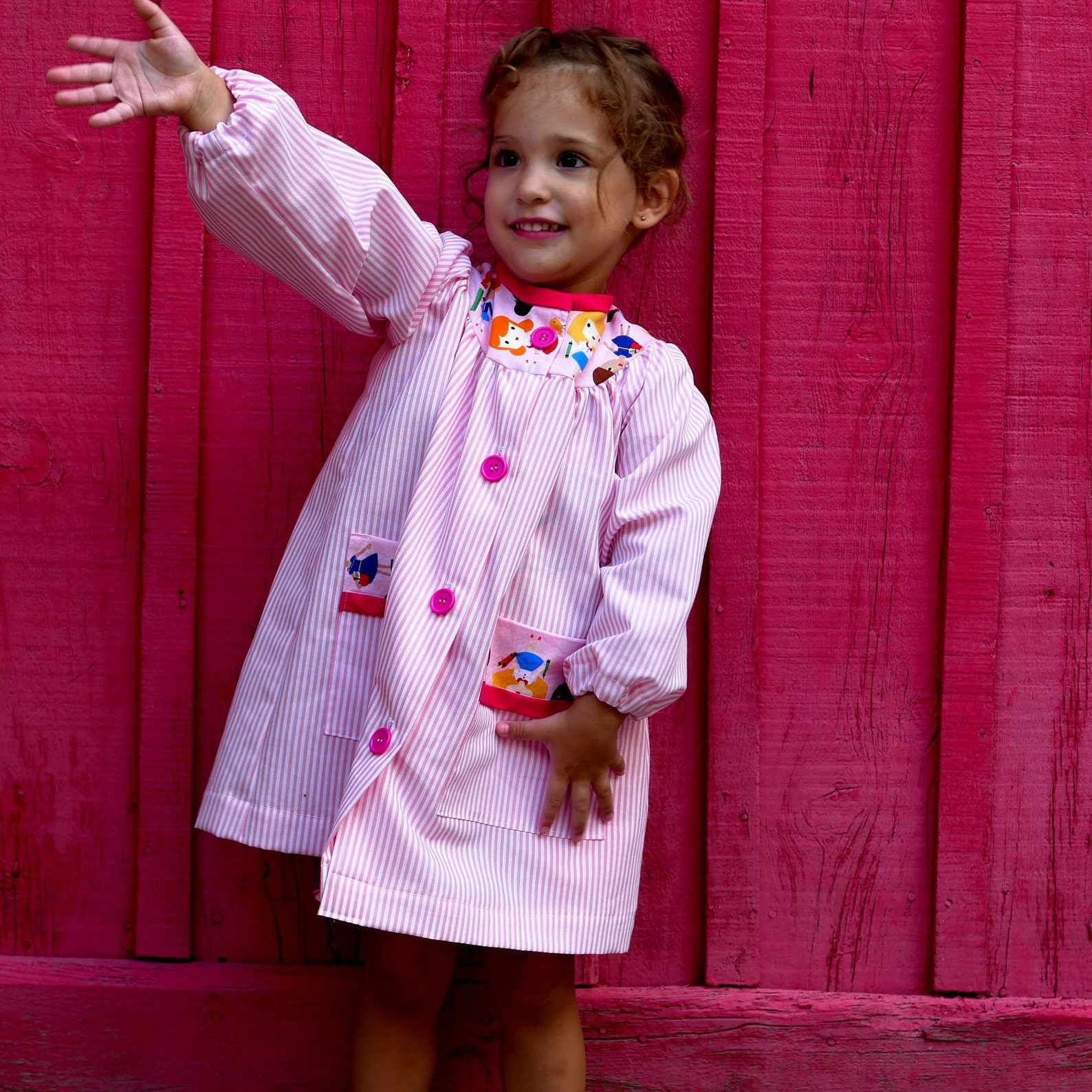 Vintage School Smock Apron for Baby Toddler Back to School Etsy