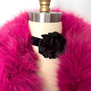 Old Hollywood Glam Pink Faux Fur Jacket | Mae West Inspired Belted Statement Coat image 4