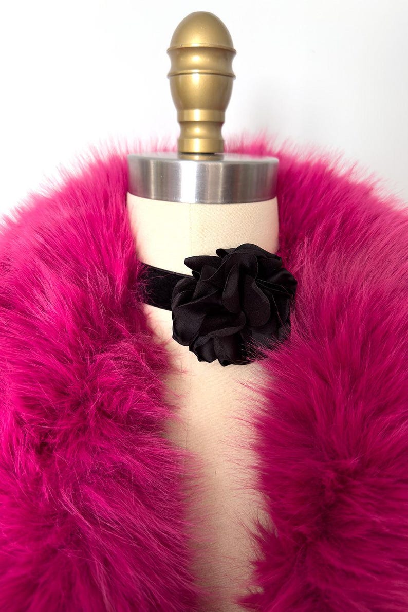 Old Hollywood Glam Pink Faux Fur Jacket | Mae West Inspired Belted Statement Coat image 4