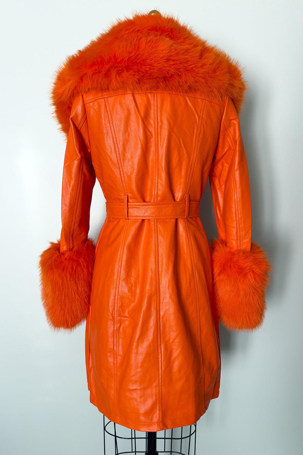 The Mae West Faux Fur Jacket Orange - Etsy
