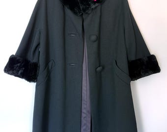 True Vintage Black Faux Fur Coat by Brenmor New York - FINAL SALE