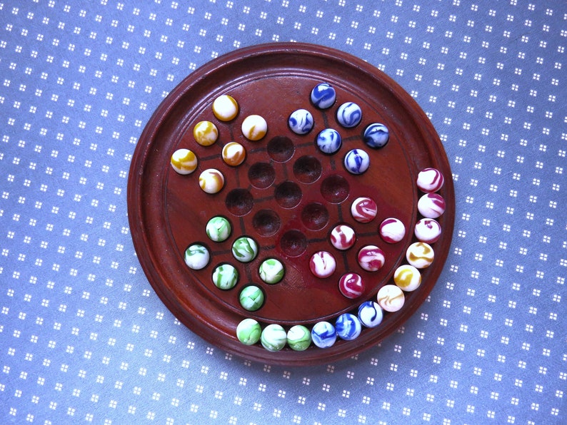 Victorian Marble Game Board, Hand Painted, With Colorful Midcentury