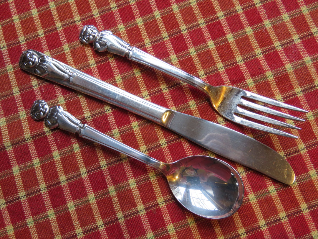 Campbell Soup Boy Stainless Flatware Set, 1982 Campbell Kid Collection