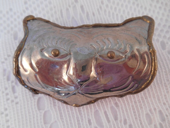 Handmade silver CAT pendant slide scarf holder. V… - image 3