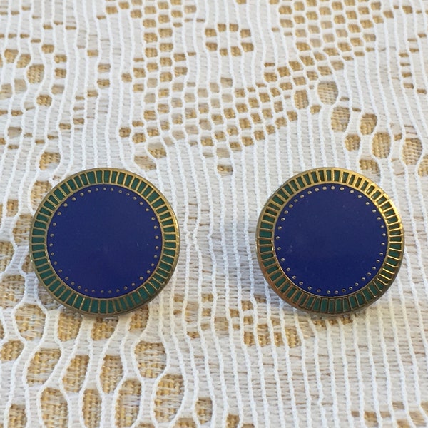 Laurel Burch blue dot 22k earrings