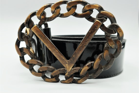 Valentino Black Patent Leather Belt