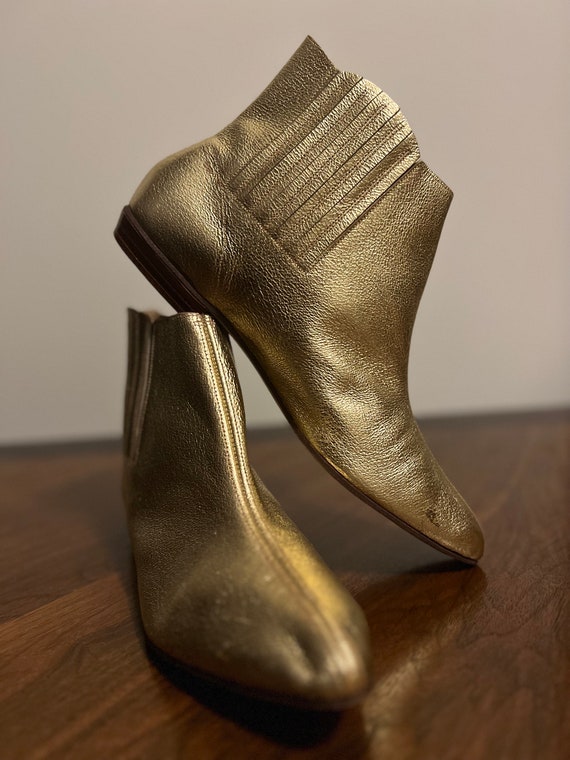 Gold Ankle Beatle Boots. Original 1960s. Amazing … - image 3