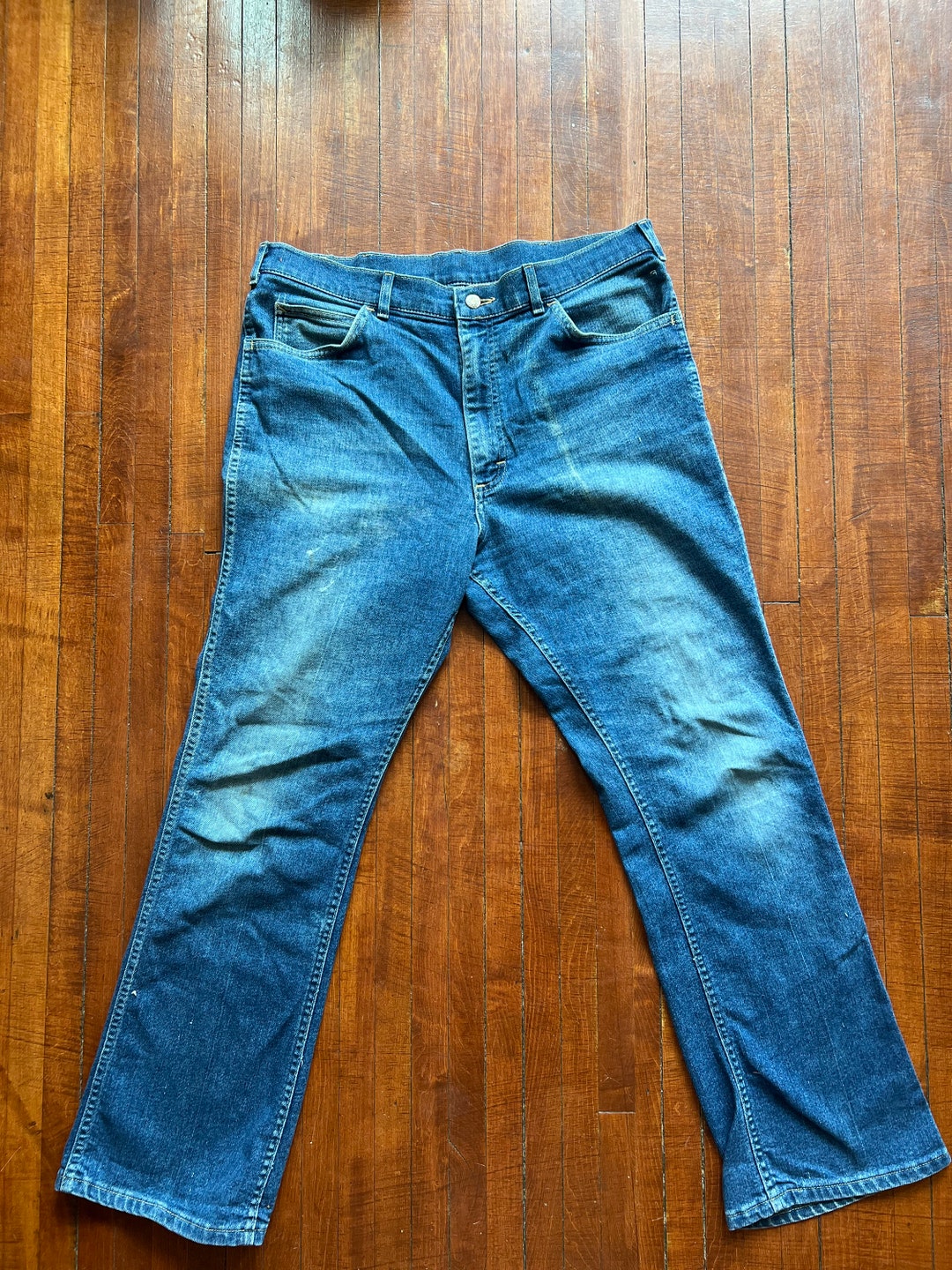 Vintage 1970s Perfectly Thrashed and Worn Lee Rider Size