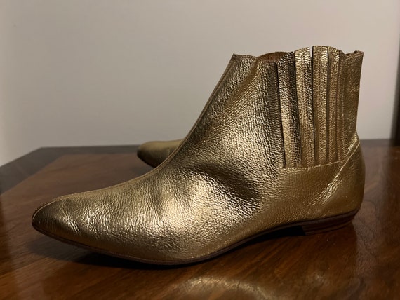 Gold Ankle Beatle Boots. Original 1960s. Amazing … - image 5