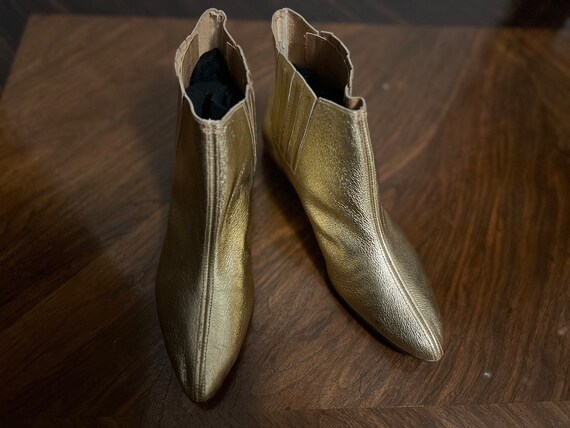 Gold Ankle Beatle Boots. Original 1960s. Amazing … - image 6