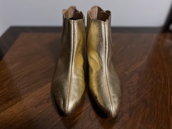 Gold Ankle Beatle Boots. Original 1960s. Amazing … - image 2