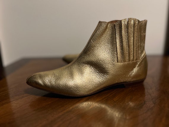 Gold Ankle Beatle Boots. Original 1960s. Amazing … - image 7
