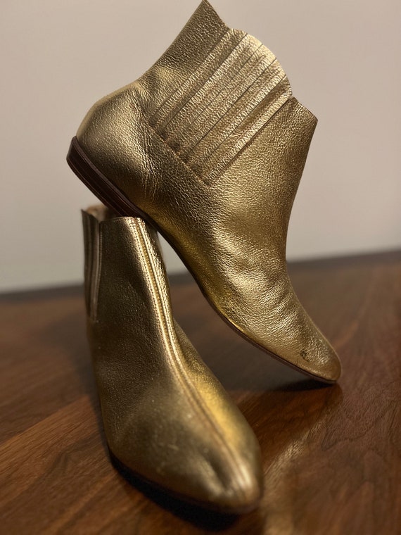 Gold Ankle Beatle Boots. Original 1960s. Amazing … - image 8