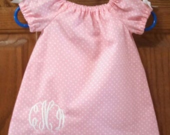 Monogrammed Peasant Dress for Baby/Toddler/Girl, Valentine Dress, Spring Dress, Easter Dress, Summer Dress