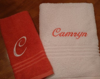 Monogrammed Towel Set, Personalized Towel Set, Monogrammed Bath Set, Wedding Gift, Graduation Gift, Christmas Gift