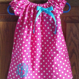 Monogrammed Peasant Dress for Baby/Toddler/Girl, Valentine's Dress, Spring Dress, Easter Dress, Summer Dress, Back to School