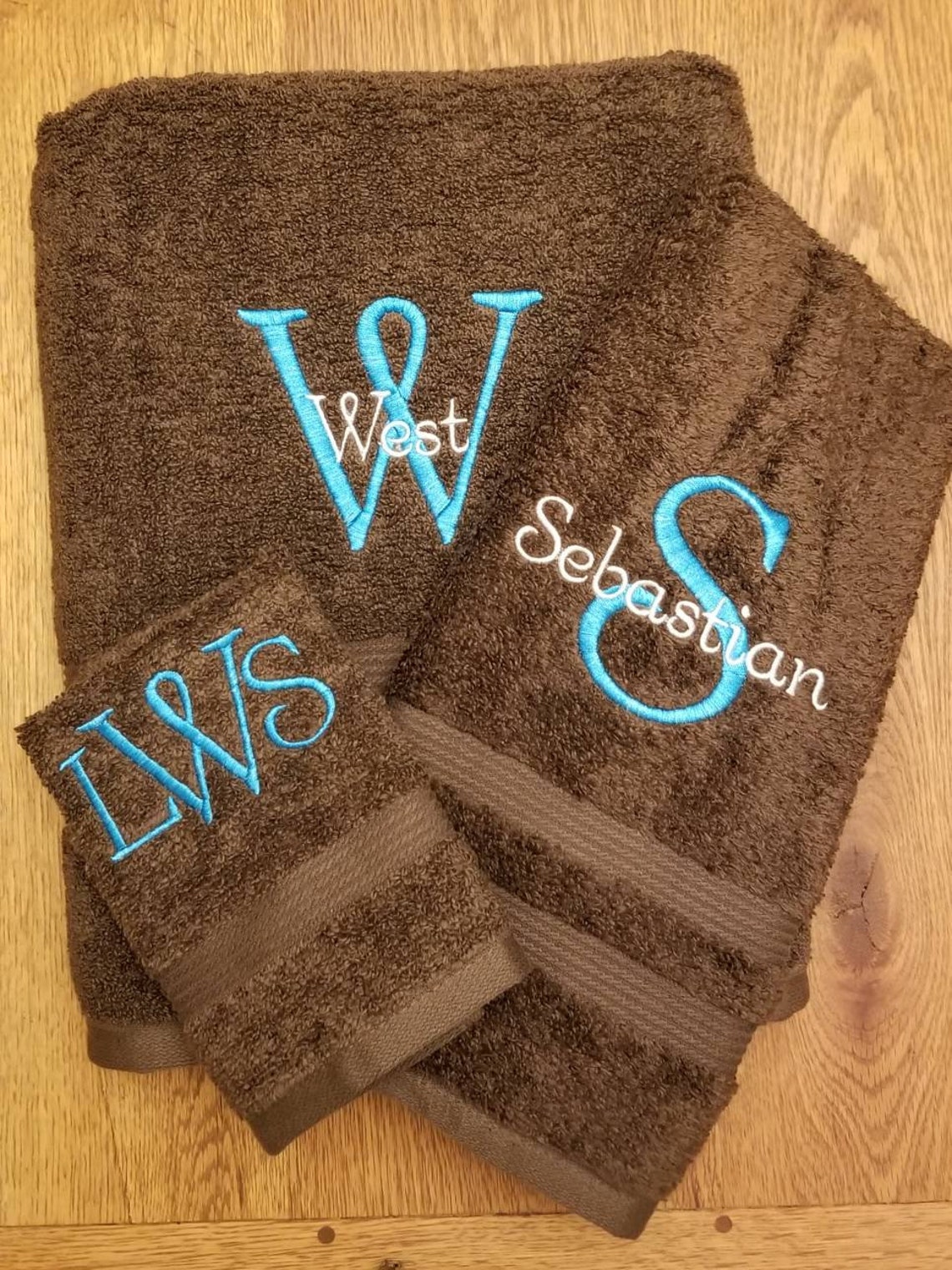 Personalized Bath Towel/hand Towel/washcloth Set With - Etsy
