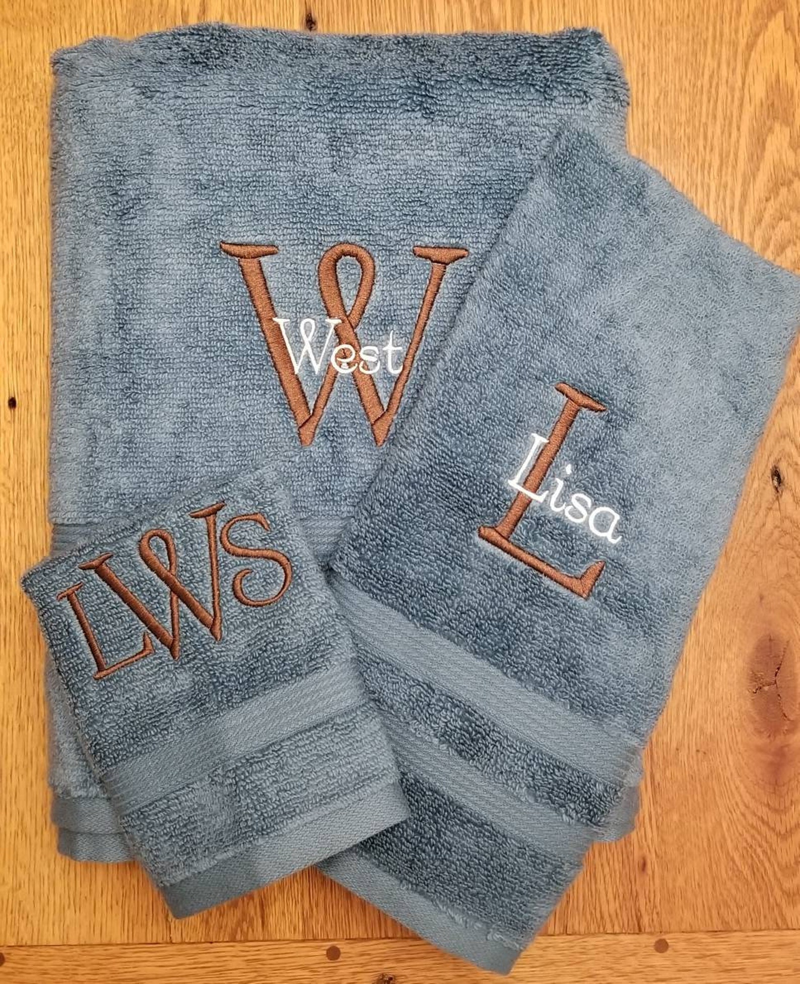 Personalized Bath Towel/hand Towel/washcloth Set With - Etsy