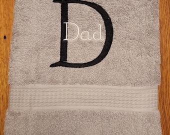 Personalized Towel/Washcloth Set with Embroidered Initial and Name, Monogrammed Towel Set, Father's Day, Graduation Gift