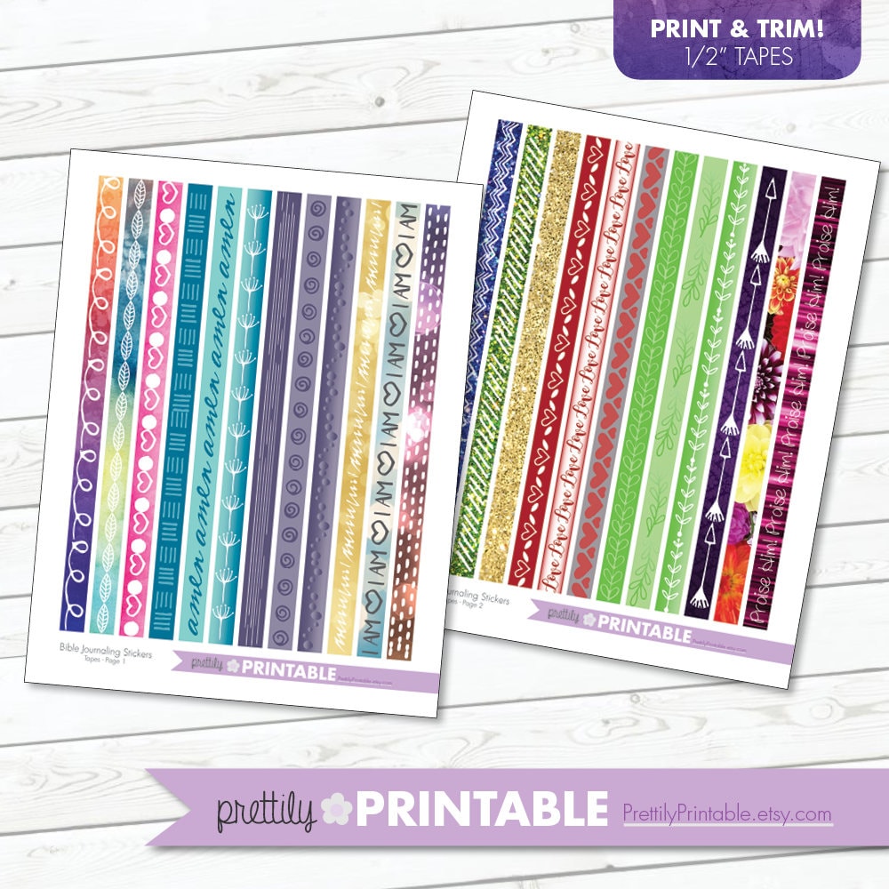 Bible Journaling Stickers Printable - Tapes - Etsy