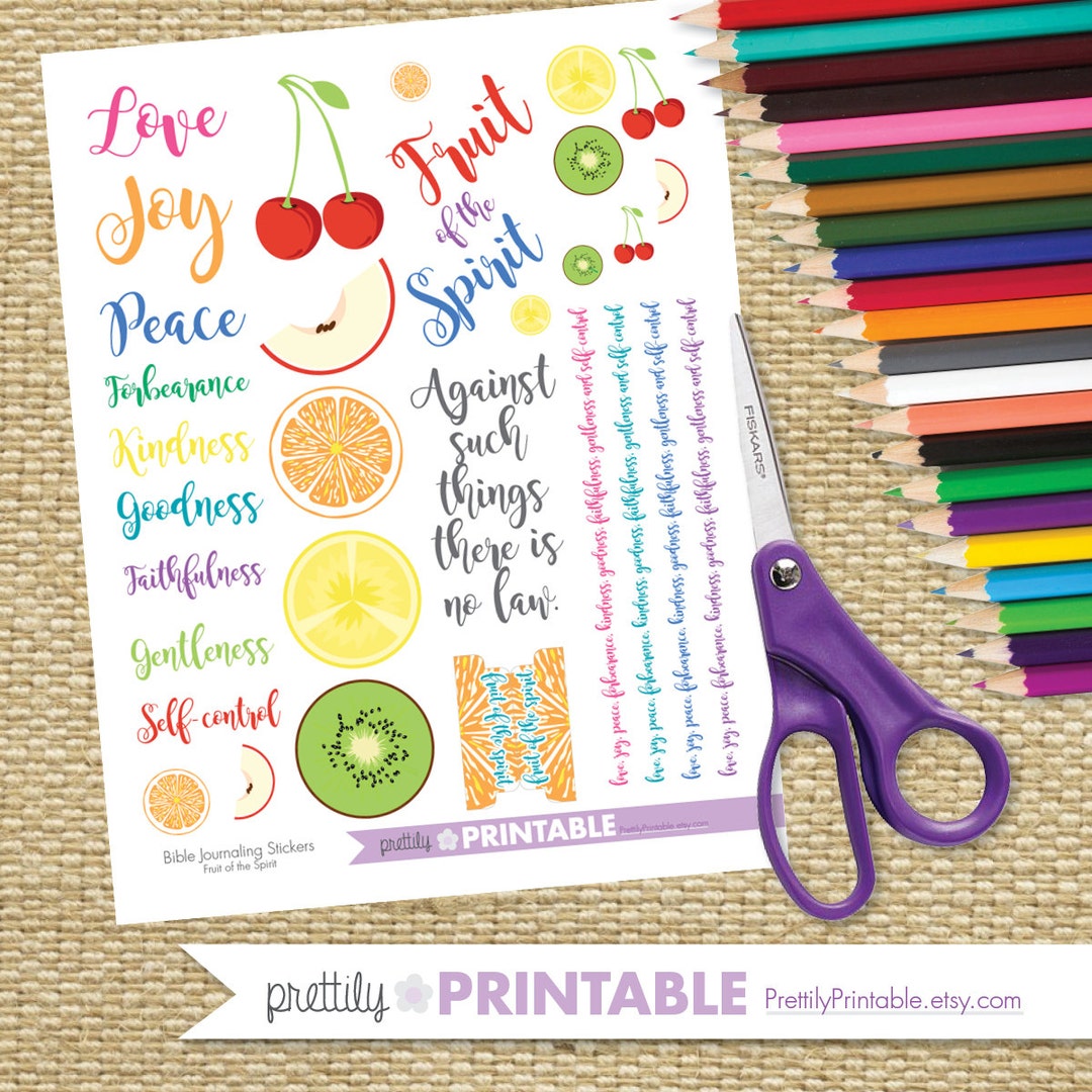 Bible Journaling Stickers Printable - Fruit of the Spirit - Etsy