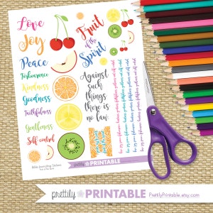 Bible Journaling Stickers Printable - Fruit of the Spirit