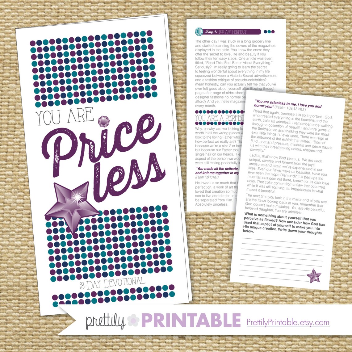You Are Priceless 3-day Devotional Bible Journaling Kit - Printable - Etsy