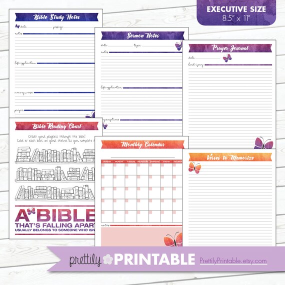 Bible Study Planner Set - Executive - Warm Watercolors