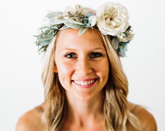 Wintery Ivory Flower Crown