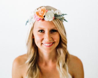 Pastel Lavender Flower Crown with Lambs Ear