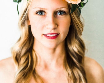 Red + Orange Fall Flower Crown