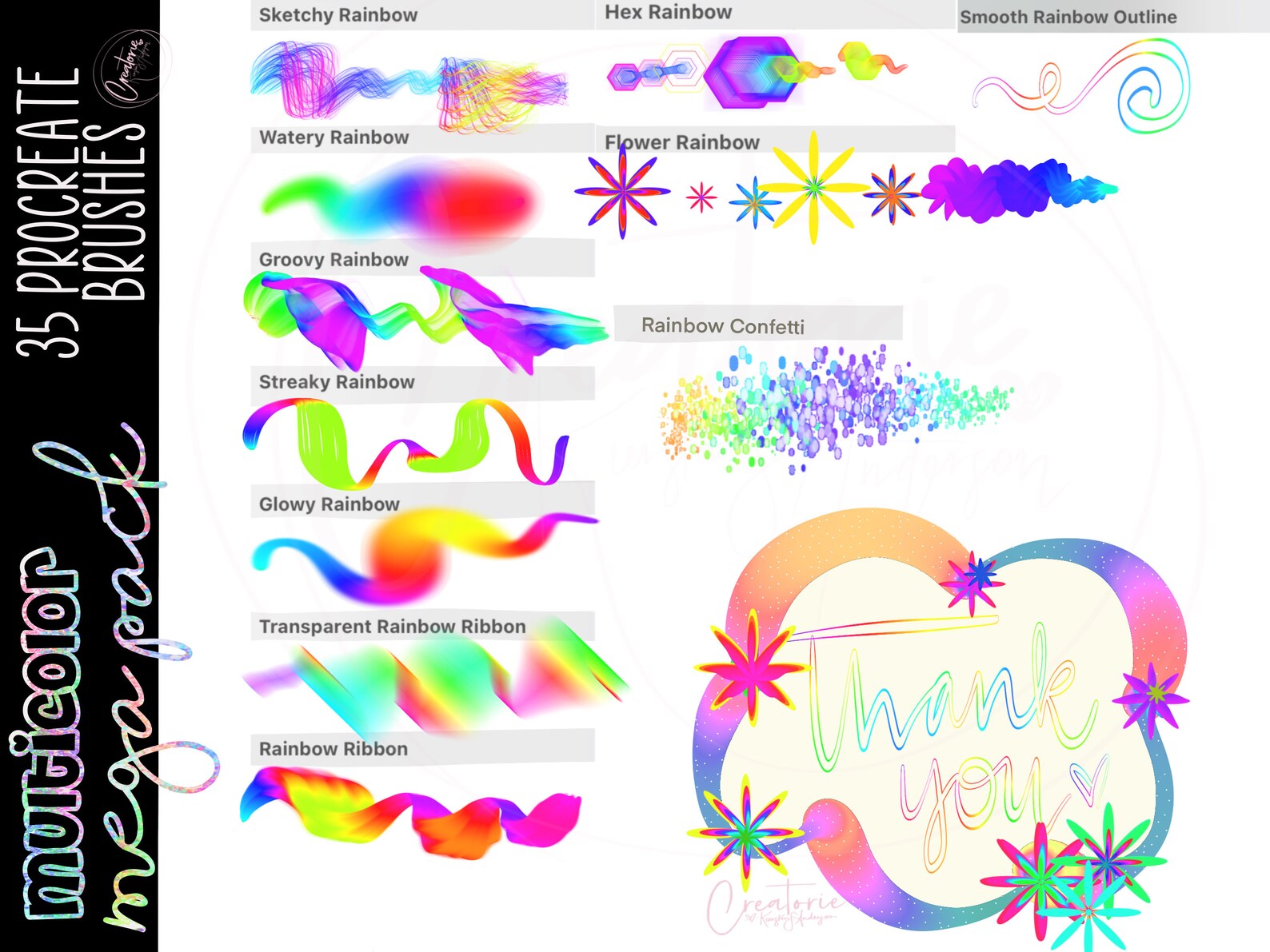 Procreate RAINBOW Mega Brush Bundle INSTANT DOWNLOAD Ipad Etsy