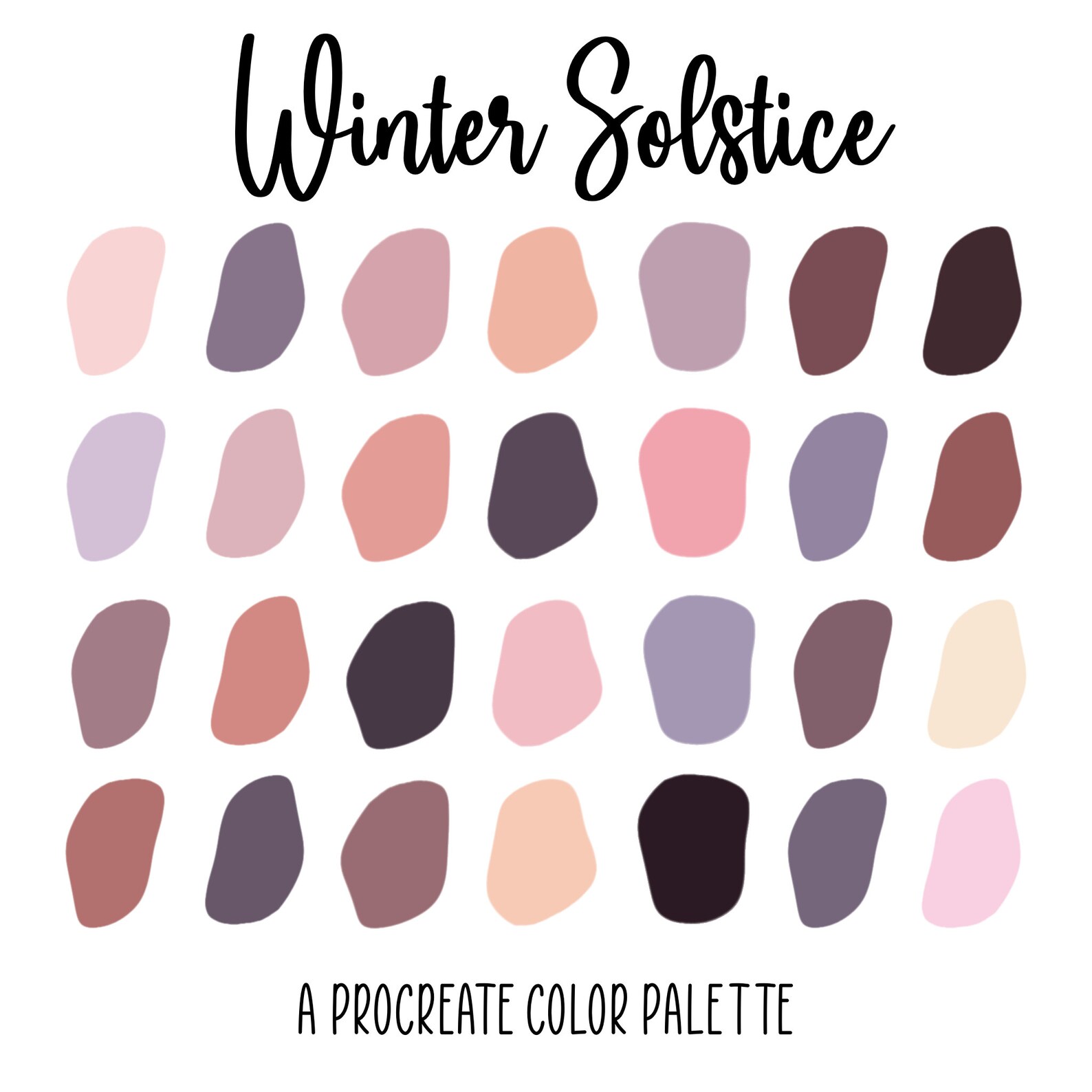 Winter Solstice a PROCREATE COLOR PALETTE color swatches | Etsy